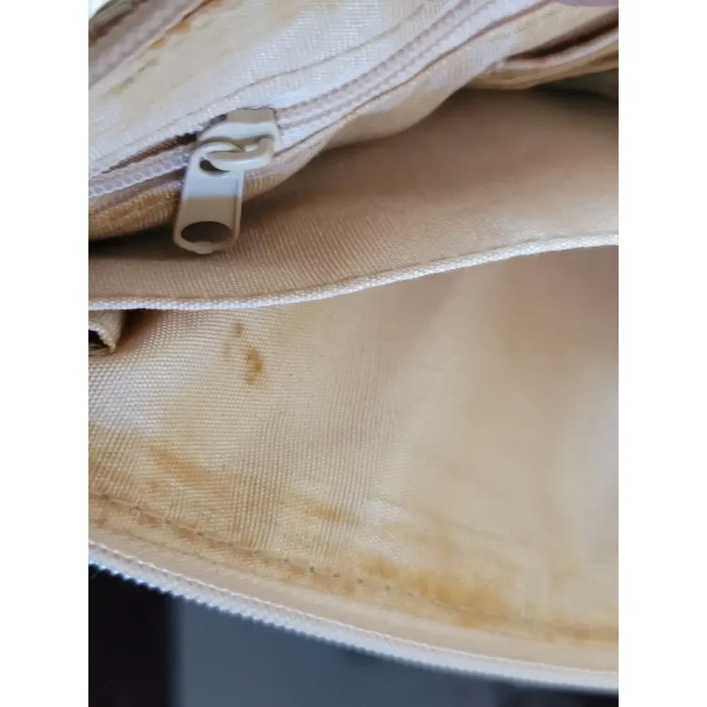 The Sak Small Nylon Woven Cream Bag With Detachable Strap Clutch Or‎ Shoulder